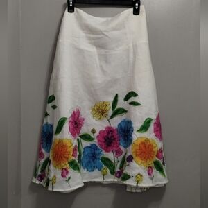 Carole Little Floral A-Line Skirt with Multicolor Design